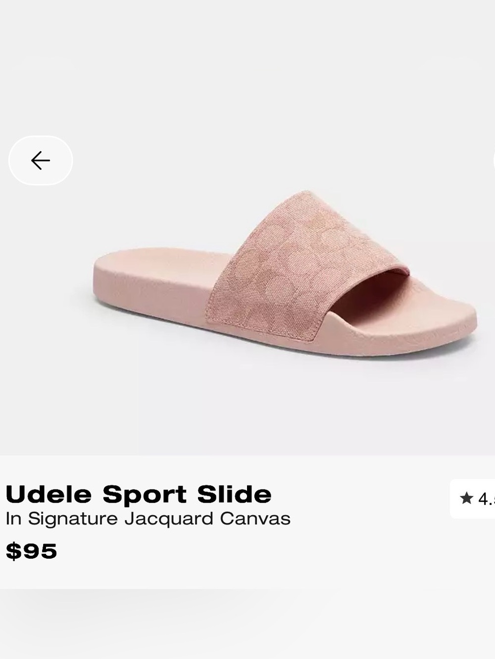 Coach Udele Sport Slide - Signature Jacquard Canvas in Blush Pink